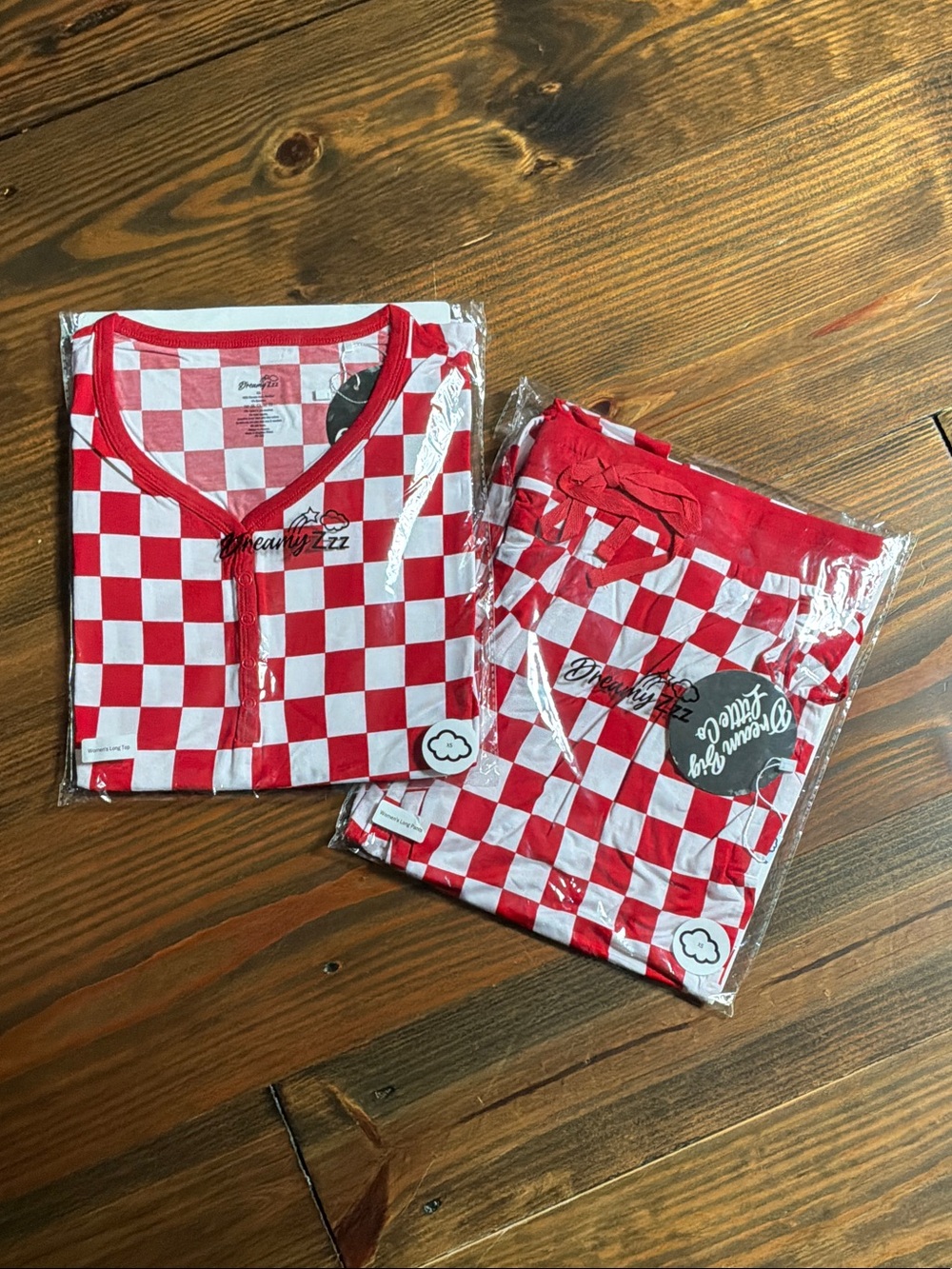 Red & White Check Cotton Pajama Set for Women